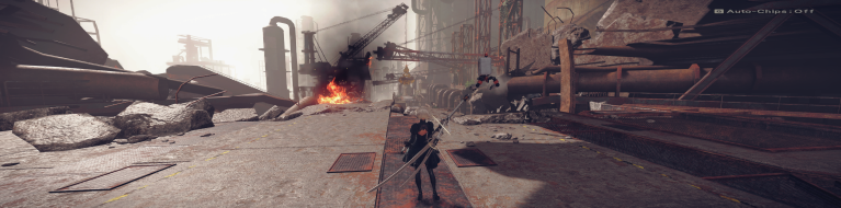 Horizontally stretched HUD. Hor+ scene.