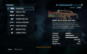 The Arsenal Upgrades menu in 16:10. Uploaded by: Rose