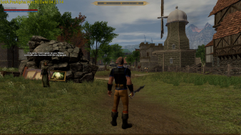 16:9 screenshot showing floating NPC text Uploaded by: Rose