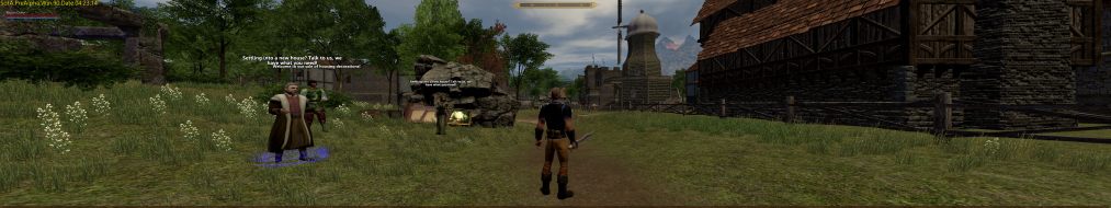 Eyefinity screenshot showing floating NPC text Uploaded by: Rose