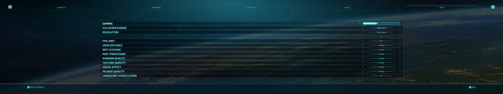 An example of the menu UI spanning at 48:9