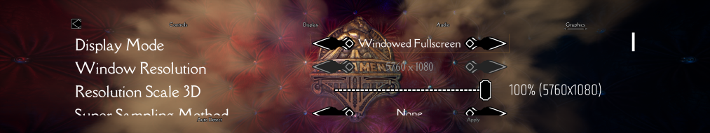 The size and spanning of the Graphics settings menu at 48:9 Uploaded by: Rose