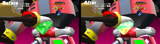 A comparison of the additive Chaos Emerald fix part of the fixed exes by Jackfuste. Uploaded by: Rose