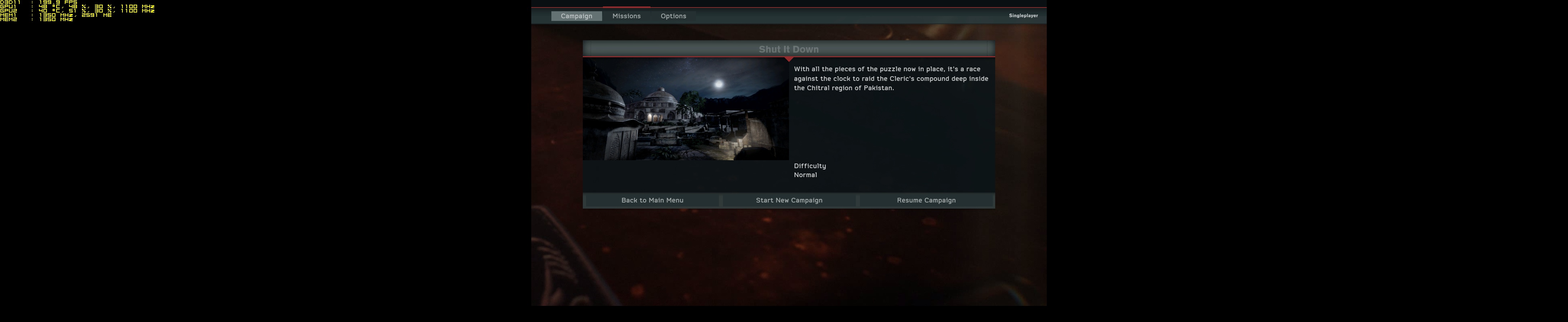 Main (Campaign) Menu